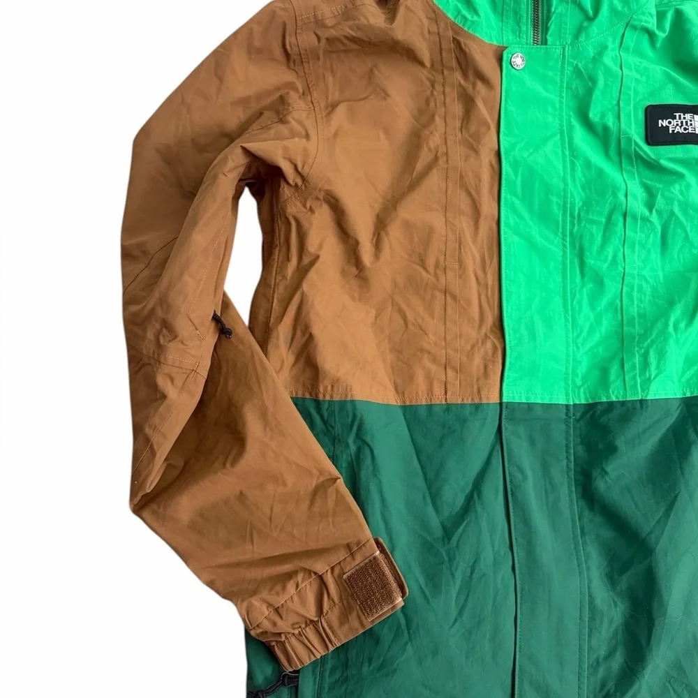 The North Face Men’s HyVent Colorblock‎ Hooded Windbreaker Jacket Green Brown M